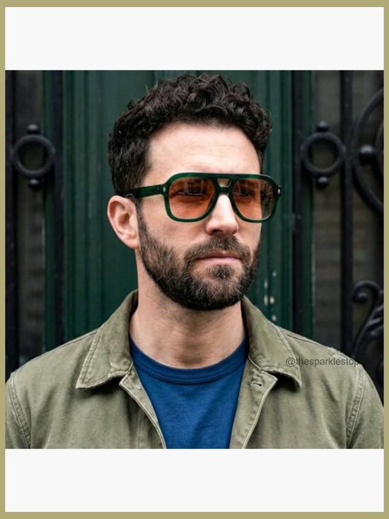 Retro Thick Aviator Sunglasses - Square Pilot UV Protection main image 6